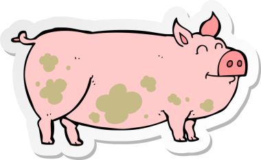 Bir insan tarafından çizilmiş çamurlu çizgi film etiketi.