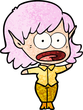 Bir insan tarafından çizilen elf kızı şok etti.