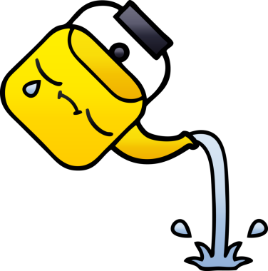 Bir insan tarafından çizilmiş gölgelenmiş çaydanlık karikatürü.