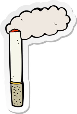 Bir insan tarafından çizilmiş sigara etiketi.