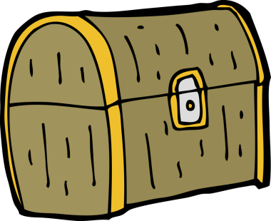 Bir insan tarafından çizilmiş hazine sandığı.