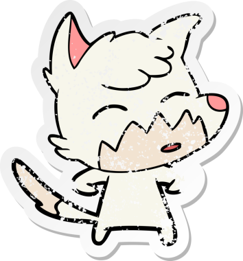 Bir insan tarafından çizilmiş tilki çizgi filminin sıkıntılı çıkartması.