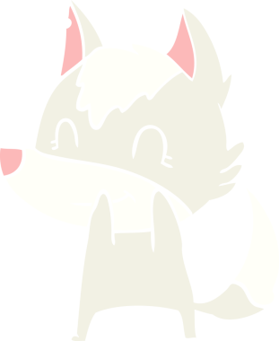 Bir insan tarafından çizilmiş düz renkli çizgi film kurdu.