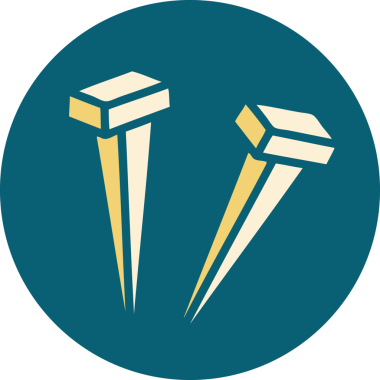 Bir insan tarafından çizilmiş demir çivinin ikonik dövme şekli