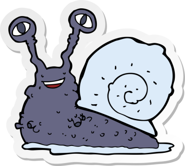 Bir insan tarafından çizilmiş bir salyangozun çıkartması.