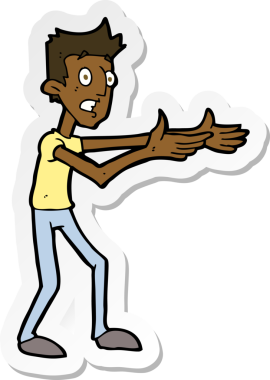 Bir insan tarafından umutsuzca çizilmiş bir çizgi film karakterinin çıkartması.