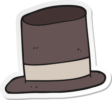 Bir insan tarafından çizilmiş bir silindir şapkanın çıkartması.