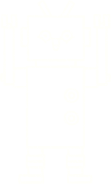 Bir insan tarafından çizilen robot tebeşiri.