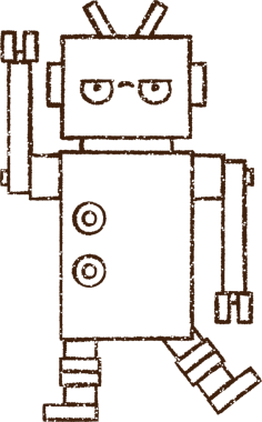 Robot Kömür Bir insan tarafından çizilmiş