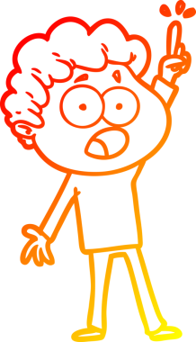 Bir insan tarafından şaşırtılarak çizilen çizgi film karakterinin sıcak çizgi çizimi.