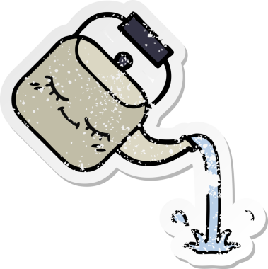 Bir insan tarafından çizilmiş tatlı bir karikatürün sıkıntılı çıkartması.