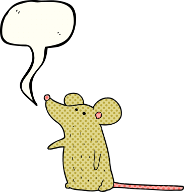 Bir insan tarafından çizilmiş serbest çizilmiş çizgi roman konuşma balonu çizgi film faresi