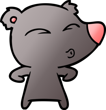 bir insan tarafından çizilmiş bir karikatür ıslık ayısı