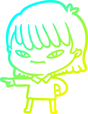 Bir insan tarafından çizilmiş soğuk gradyan çizgi çizimi.