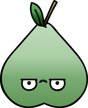 Bir insan tarafından çizilmiş yeşil armut renginde bir çizgi film.