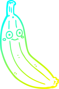 Bir insan tarafından çizilmiş bir muzun soğuk gradyan çizimi