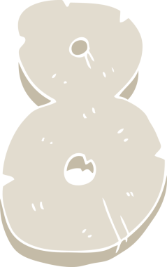 Bir insan tarafından çizilmiş sekiz numaralı taşın düz renk çizimi