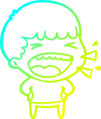 Bir insan tarafından çizilmiş gülen adamın soğuk çizgi çizimi.