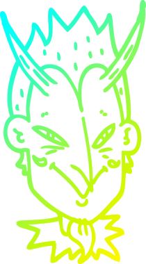 Bir insan tarafından çizilmiş bir çizgi şeytan yüzü çizimi.