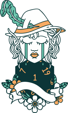 Retro Dövme Tarzı Ağlayan Elf Karakter Yüzü Bir İnsan Tarafından Çizilmiş Doğal Yüzü