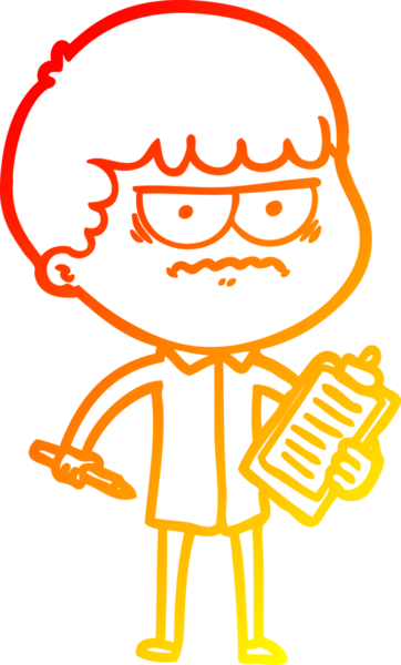 Bir insan tarafından çizilmiş, kızgın bir çizgi film karakteri.