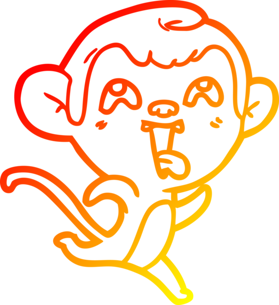 İnsan tarafından çizilmiş çılgın bir çizgi maymunun sıcak çizgi çizimi