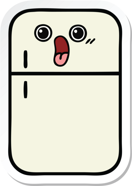 Bir insan tarafından çizilmiş şirin bir buzdolabı etiketi.