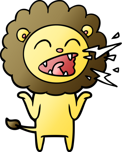 Bir insan tarafından çizilmiş kükreyen aslan çizgi filmi.