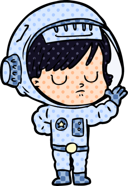 Bir insan tarafından çizilmiş astronot kadın.