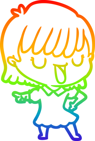 gökkuşağı gradyan çizimi bir insan tarafından çizilmiş bir karikatür kadın