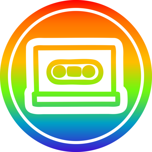 bir insan tarafından çizilmiş gökkuşağı eğimli bant dairesel simgesi