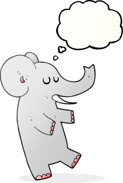 Bir insan tarafından çizilmiş serbest çizim balon karikatür dans fili