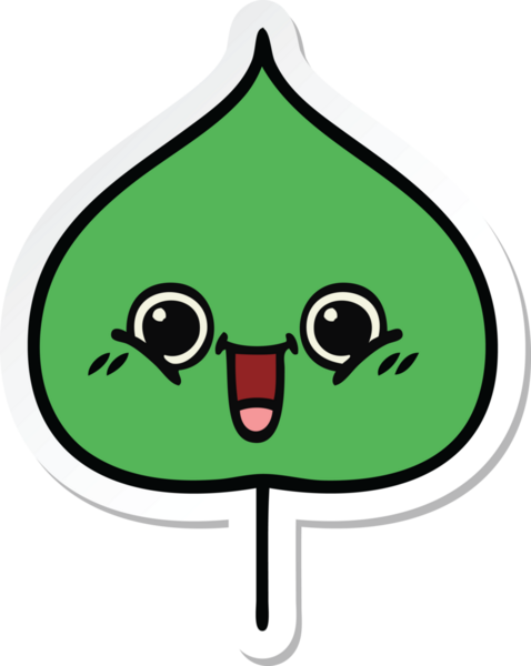 Bir insan tarafından çizilmiş sevimli bir çizgi film yaprağının çıkartması.