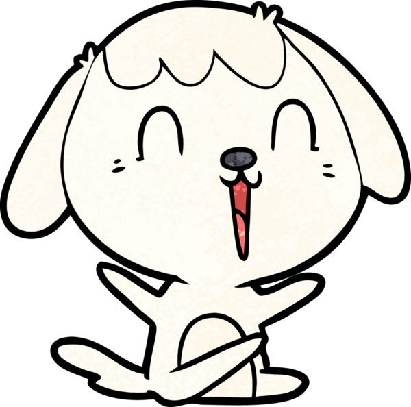 Bir insan tarafından çizilmiş şirin bir çizgi film köpeği ağlıyor.