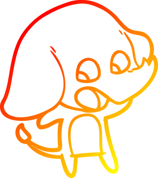 Bir insan tarafından çizilmiş şirin bir fil çizimi.