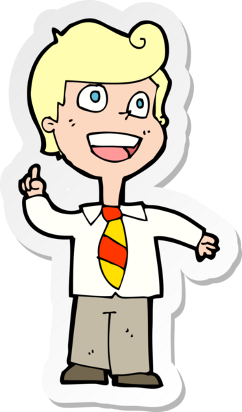 Bir insan tarafından çizilmiş bir karikatür öğrencisinin çıkartması.