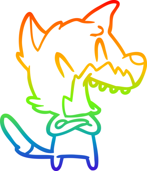 Bir insan tarafından çizilmiş gülen tilki çizgi filmi.