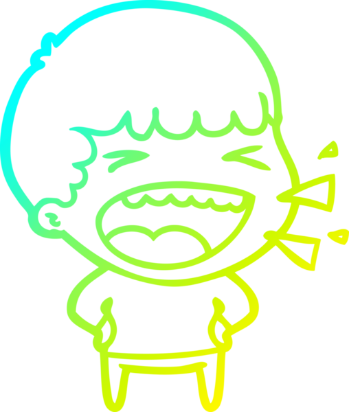 Bir insan tarafından çizilmiş gülen adamın soğuk çizgi çizimi.