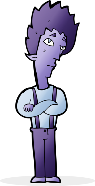 Bir insan tarafından çizilmiş bir vampir çizgi filmi.