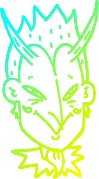 Bir insan tarafından çizilmiş bir çizgi şeytan yüzü çizimi.