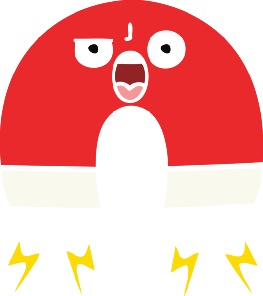 Bir insan tarafından çizilen mıknatısın düz renk retro karikatürü