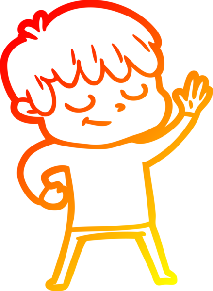 Bir insan tarafından çizilen mutlu bir çocuğun sıcak çizgi çizimi.