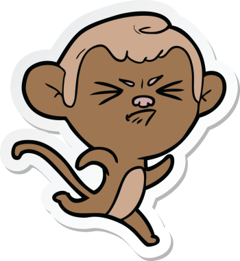 Bir insan tarafından çizilmiş sinir bozucu bir maymunun çıkartması.