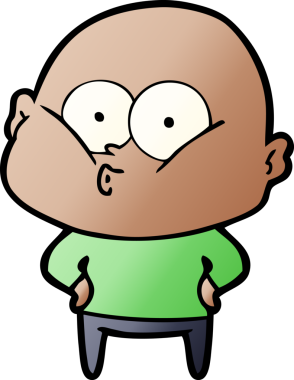 Bir insan tarafından çizilmiş kel bir adam.