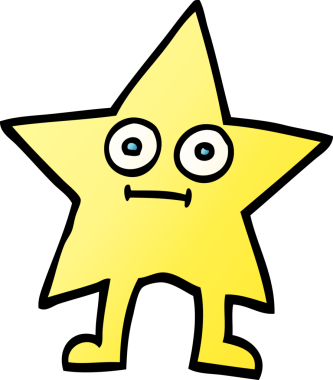 bir insan tarafından çizilmiş vektör gradyan çizim yıldız karakteri