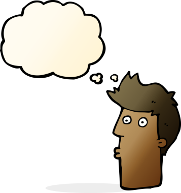 Bir insan tarafından çizilen düşünce baloncuğuyla adamı şaşırtan çizgi film.