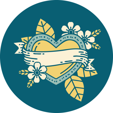 Bir insan tarafından çizilmiş kalp ve bayrağın ikonik dövme şekli