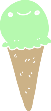 Bir insan tarafından çizilmiş düz renkli çizgi film dondurması.