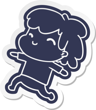 Bir insan tarafından çizilmiş sakallı kawaii çocuk.