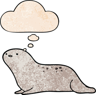 Bir insan tarafından çizilmiş grunge desen biçiminde düşünce baloncuğu olan çizgi film mührü